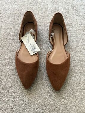 Target Brown Pointed Toe D'Orsay Flats